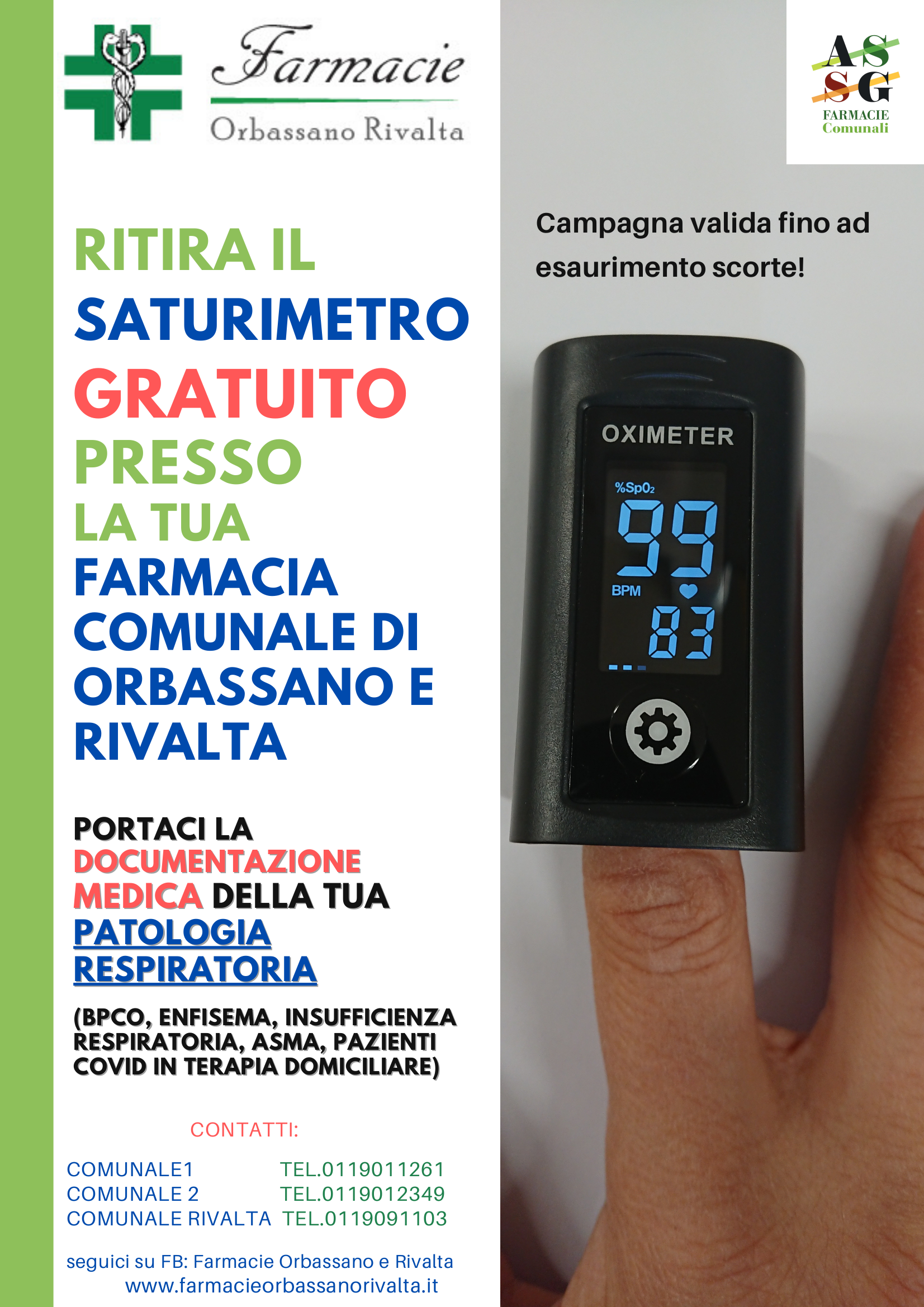 Ritira in farmacia il tuo saturimetro gratuito